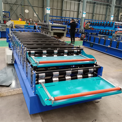 Dwuwarstwowa maszyna do formowania rolek ze stali kolorowej w pełni automatyczna 0,3 mm-0,8 mm