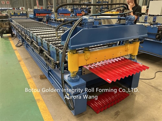 Cynk Metal Curly falista maszyna do formowania rolek dachowych Hydrauliczny system cięcia